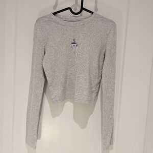 Hollister Light Gray Crop Top